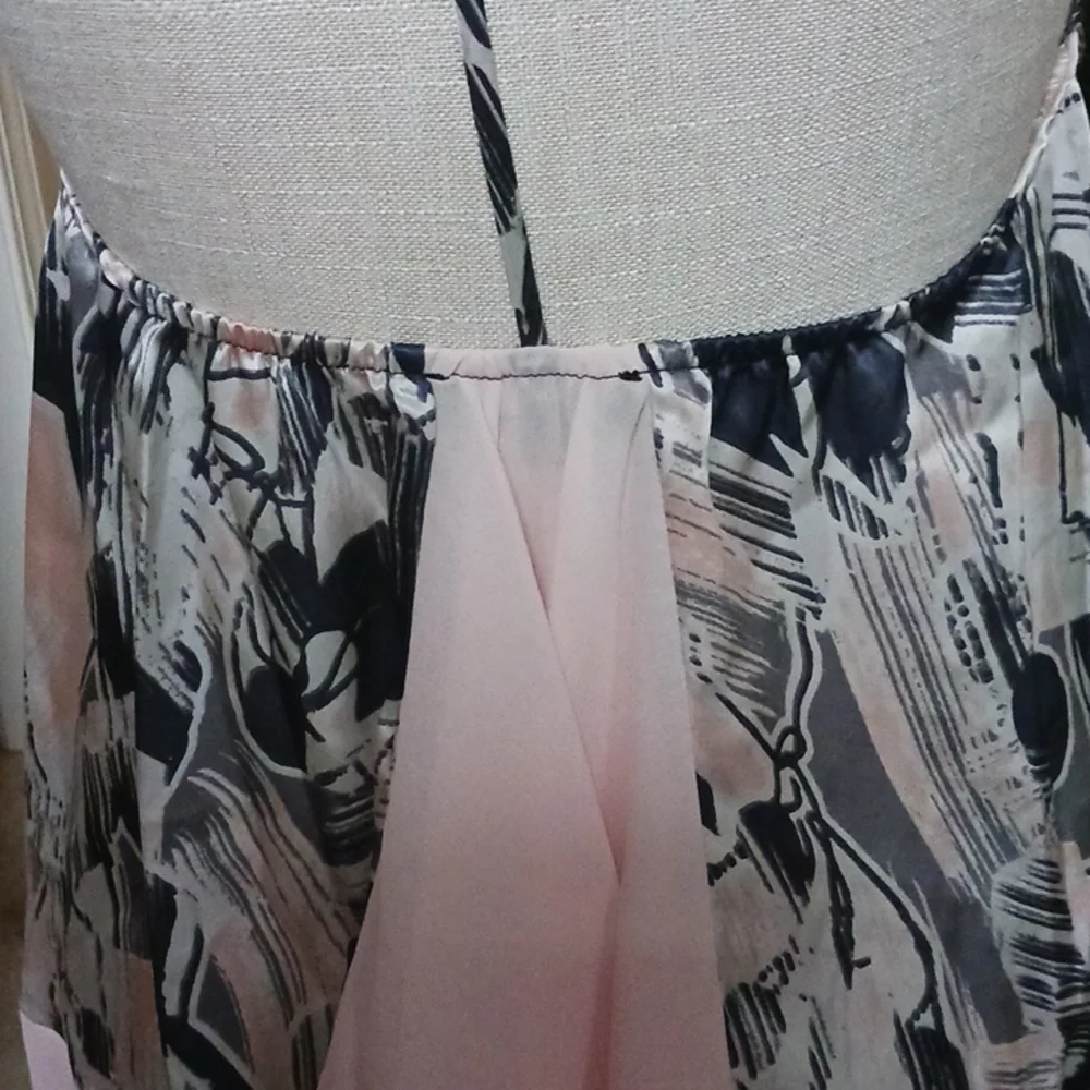 GLAM PRINTED SILK SLIP-STYLE CHEMISE TOP/ SEXY NIGHTY - Picture 6 of 9